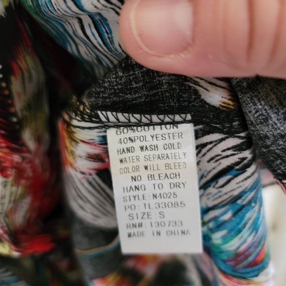 Umgee Boho Flowy Feathers Pattern Multicolor Dust… - image 6